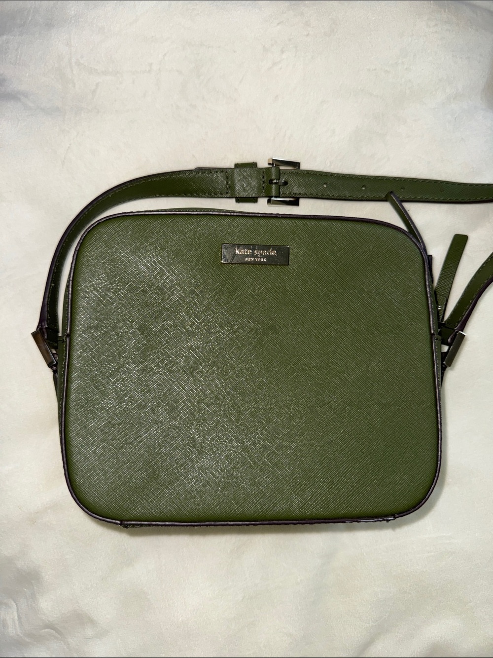kate spade Olive Green Saffiano Crossbody Messenger